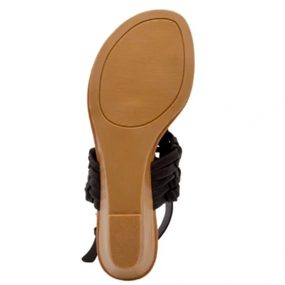 Women’s Open Toe Sandals Sugar Simone Demi-Wedge Sandals Black Size 9 NEW - Picture 3 of 5